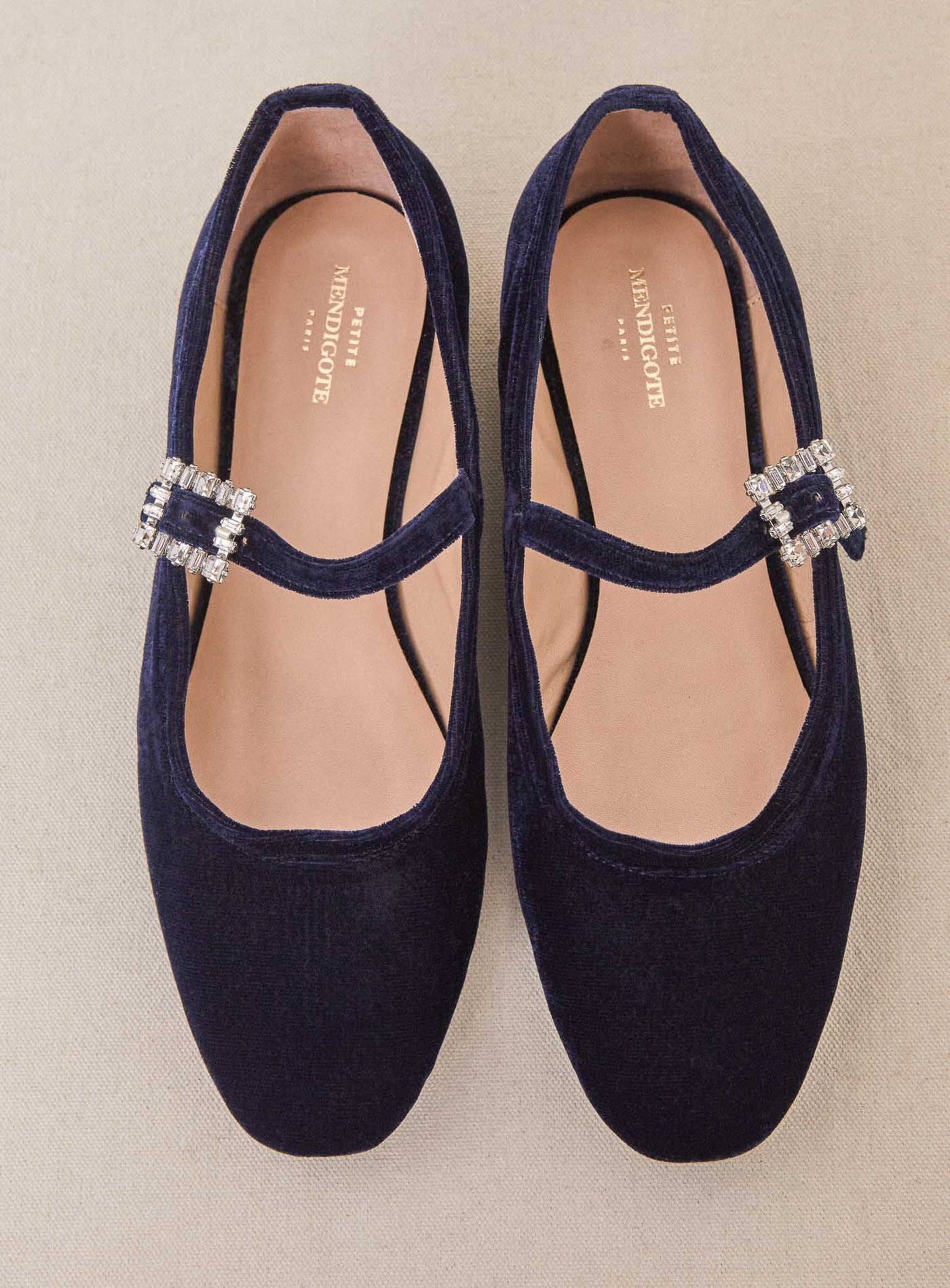 fw24 / ballerines claudia velours - bleu