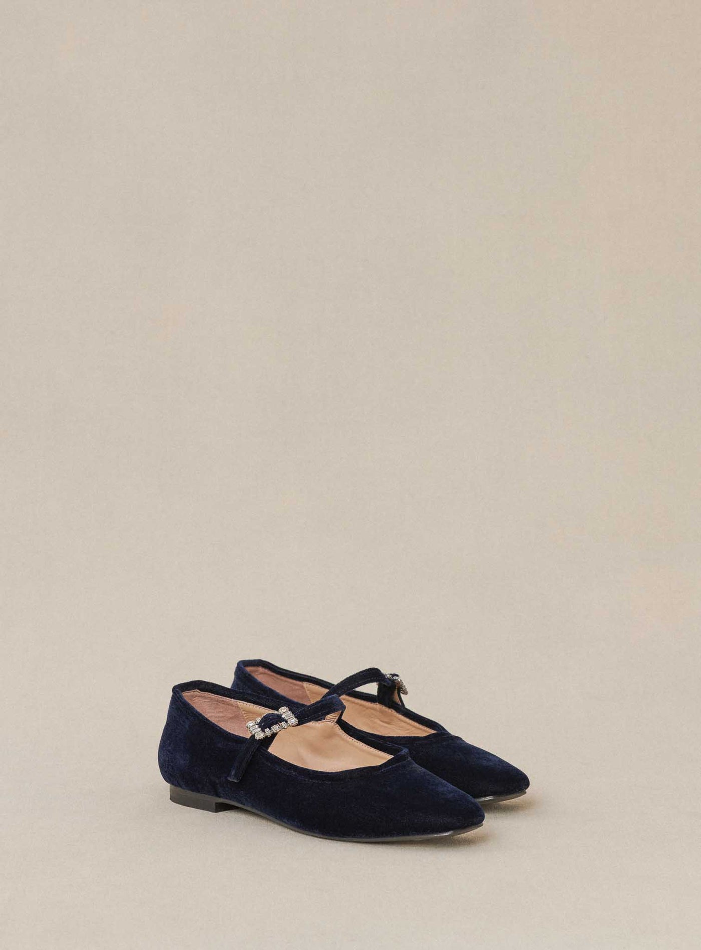 fw24 / ballerines claudia velours - bleu