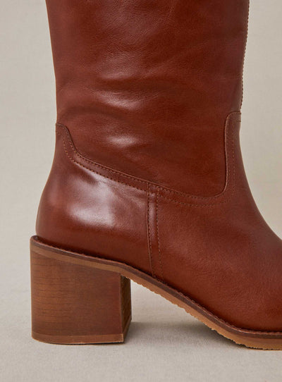 FW24 / Clement Stiefel mit niedrigem Absatz – Cognac