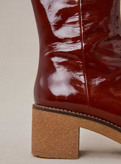 fw24 / Stiefeletten mit Absatz - Cognac