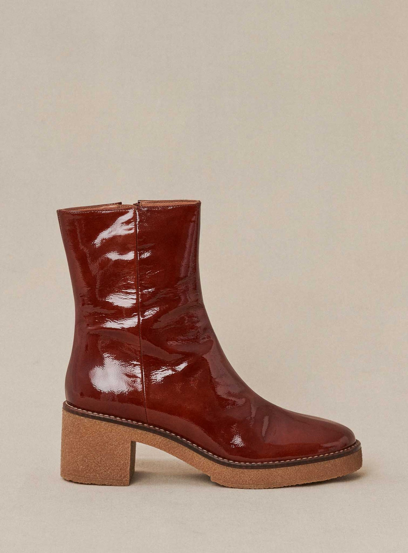 fw24 / Stiefeletten mit Absatz - Cognac