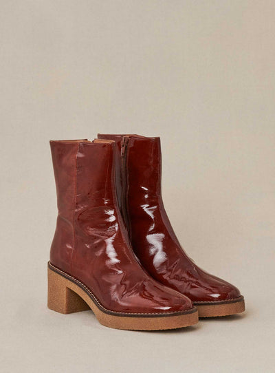 fw24 / Stiefeletten mit Absatz - Cognac