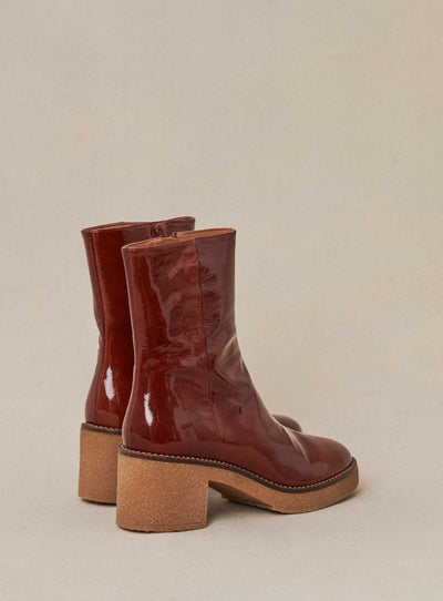 fw24 / Stiefeletten mit Absatz - Cognac