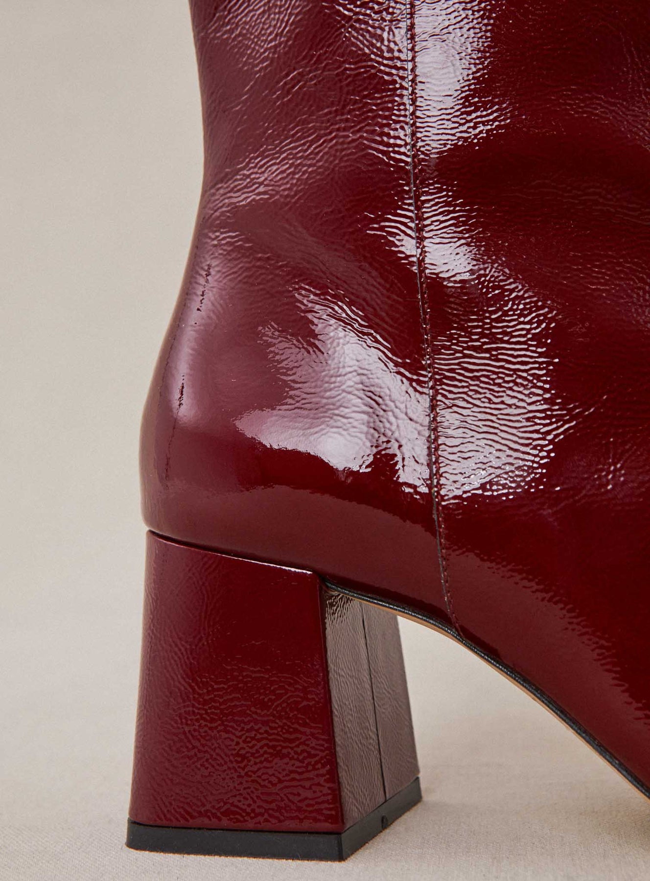 Cally : Bottines Vernies en Cuir, Rouge - Petite Mendigote