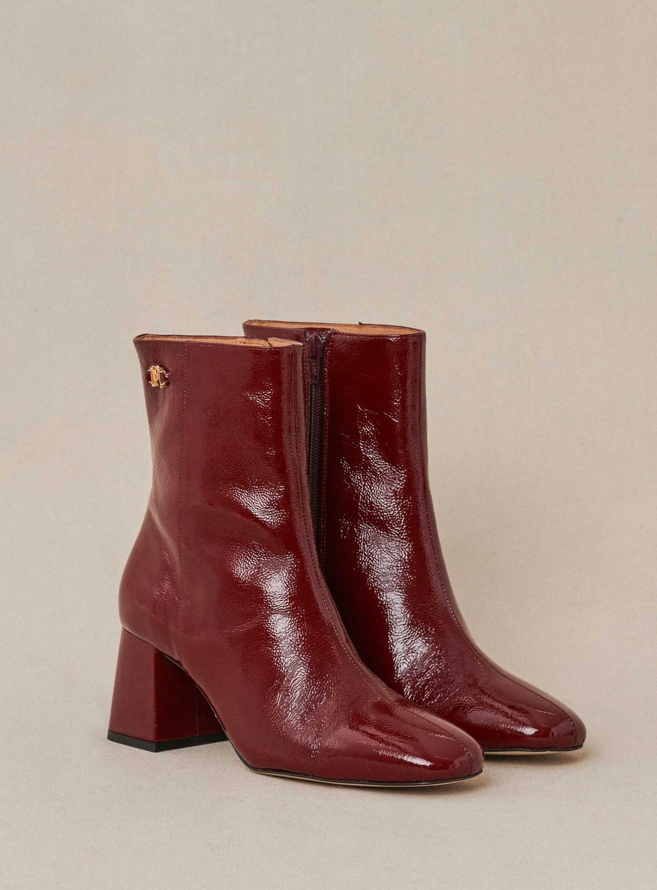 Cally : Bottines Vernies en Cuir, Rouge - Petite Mendigote