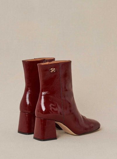 fw24 / Cally Lack-Stiefeletten mit Absatz – rot