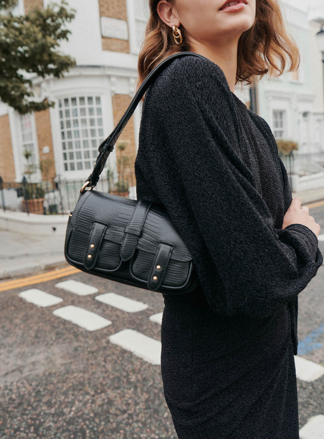 Steve Petit Sac Cargo Noir en Cuir – Petite Mendigote