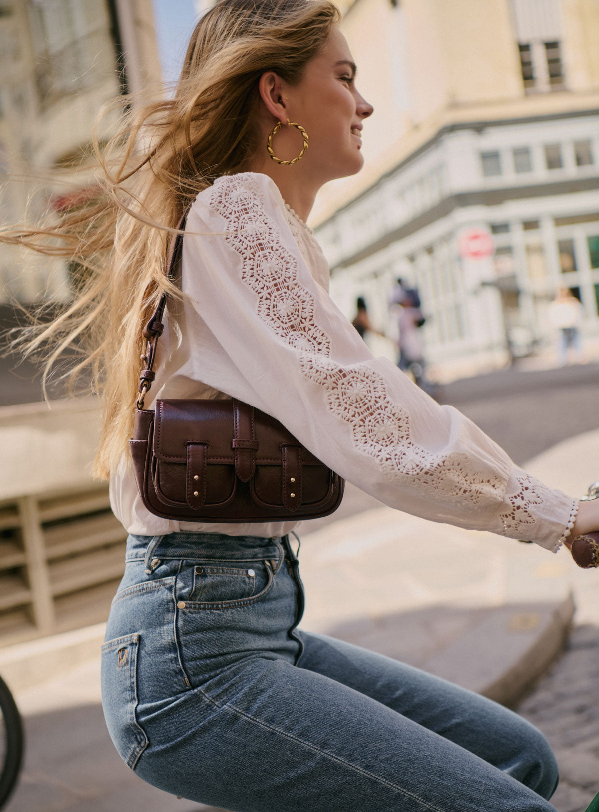 Steve Petit Sac Cargo en Cuir, Marron Petite Mendigote