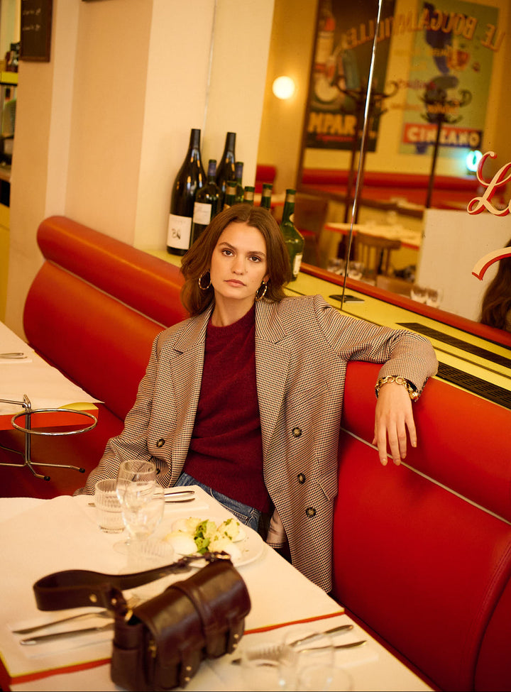 Veste Blazer Rouge Bordeaux Courte - Taille 38/40 - Occasion Très Bon état