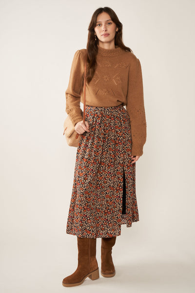 fw24 / jupe midi jolyna madras - noir