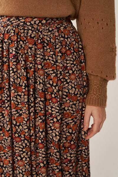 fw24 / jupe midi jolyna madras - noir