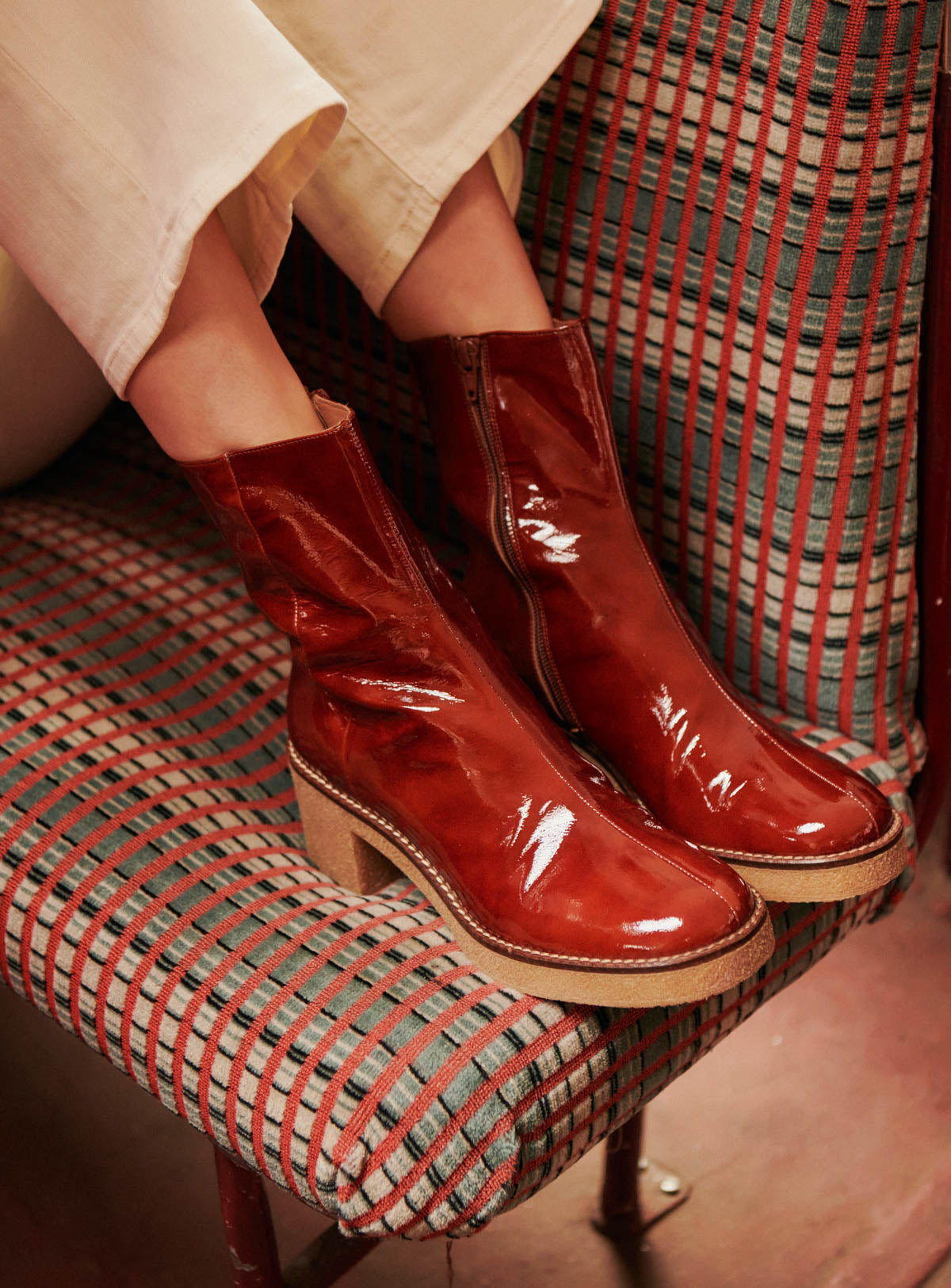 fw24 / Stiefeletten mit Absatz - Cognac