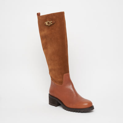 fw23 / botte camelia bimatiere - cognac