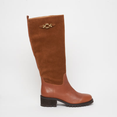 fw23 / botte camelia bimatiere - cognac