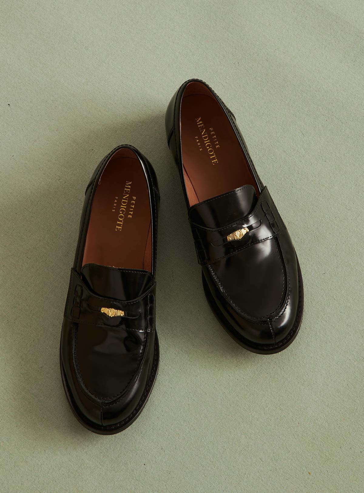 fw24 / mocassins carole uni cuir - noir