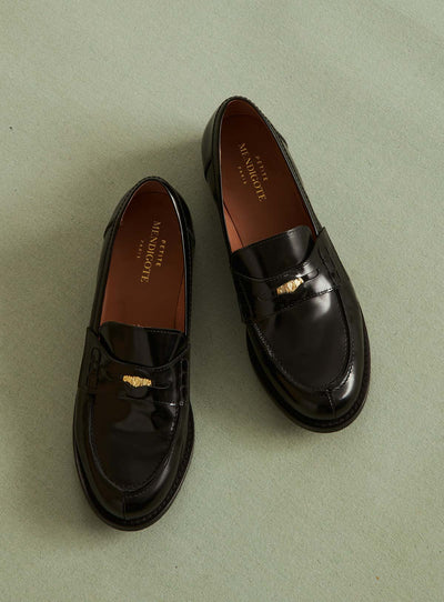 fw24 / mocassins carole uni cuir - noir