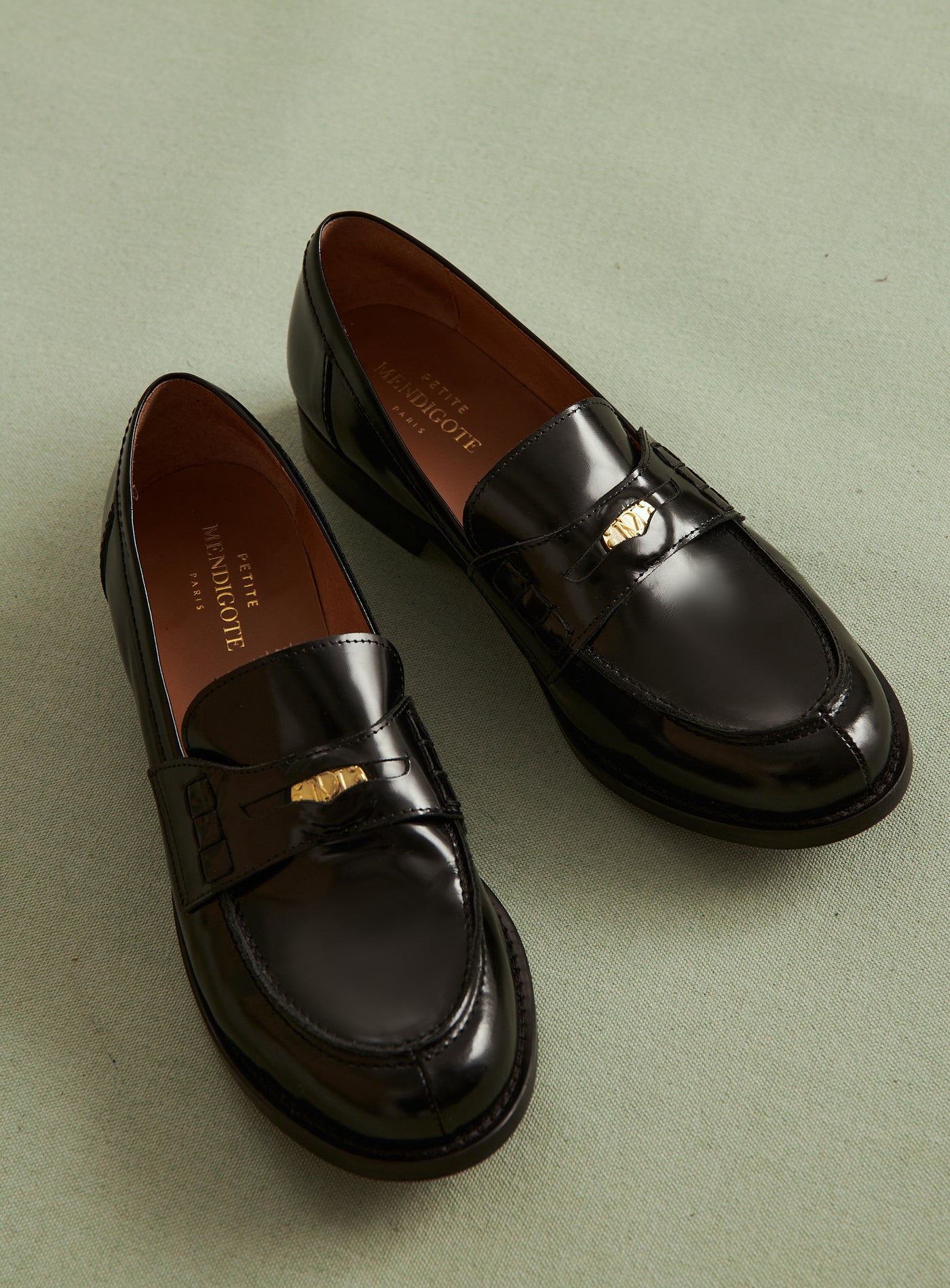 fw24 / mocassins carole uni cuir - noir