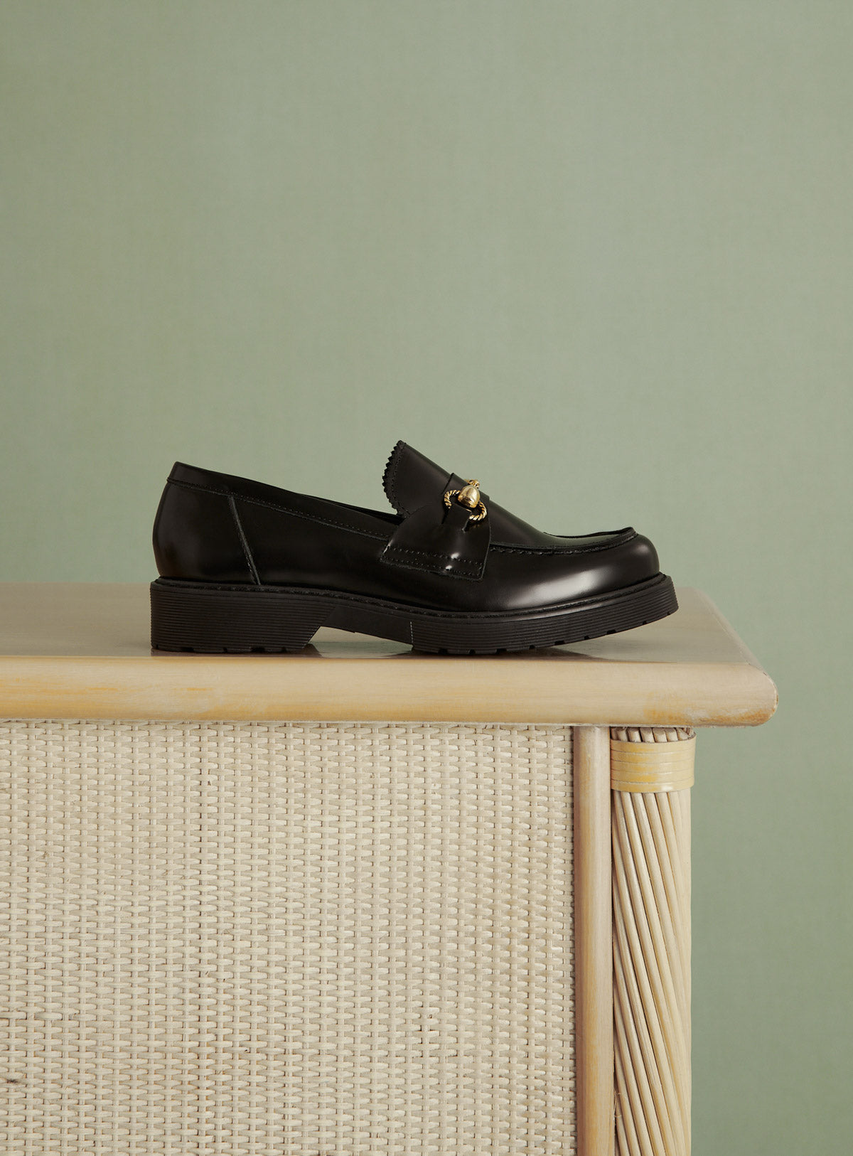 fw23 / mocassin come cuir - noir