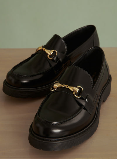 fw23 / mocassin come cuir - noir