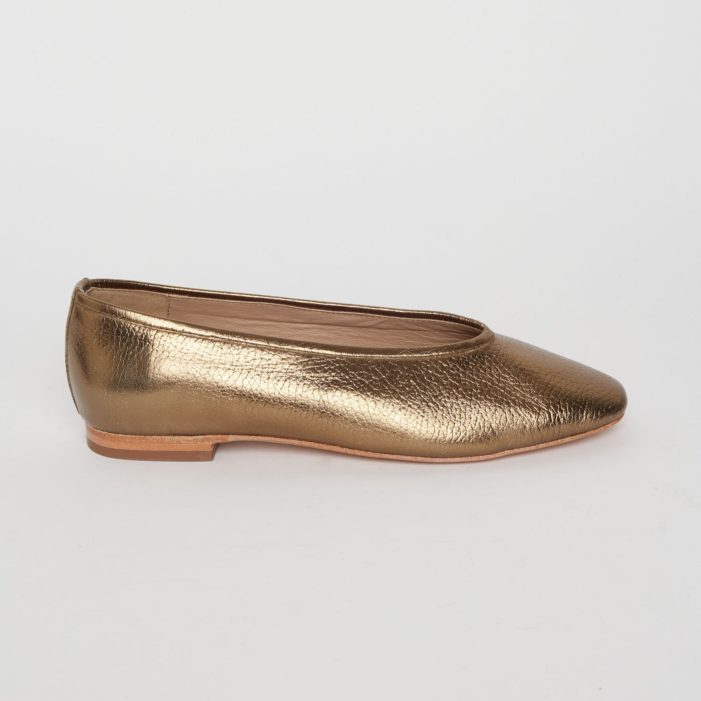 fw24 / ballerines coralie cuir lisse - dore