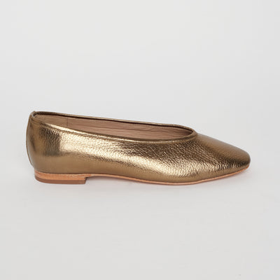 fw24 / ballerines coralie cuir lisse - dore