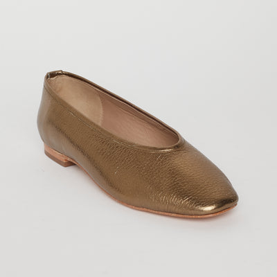fw24 / ballerines coralie cuir lisse - dore