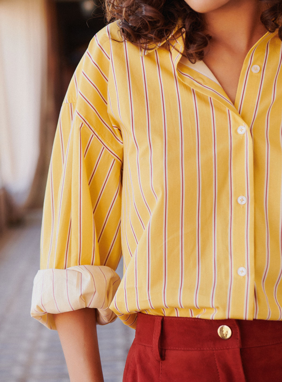 ss25 / tomy striped shirt - brick