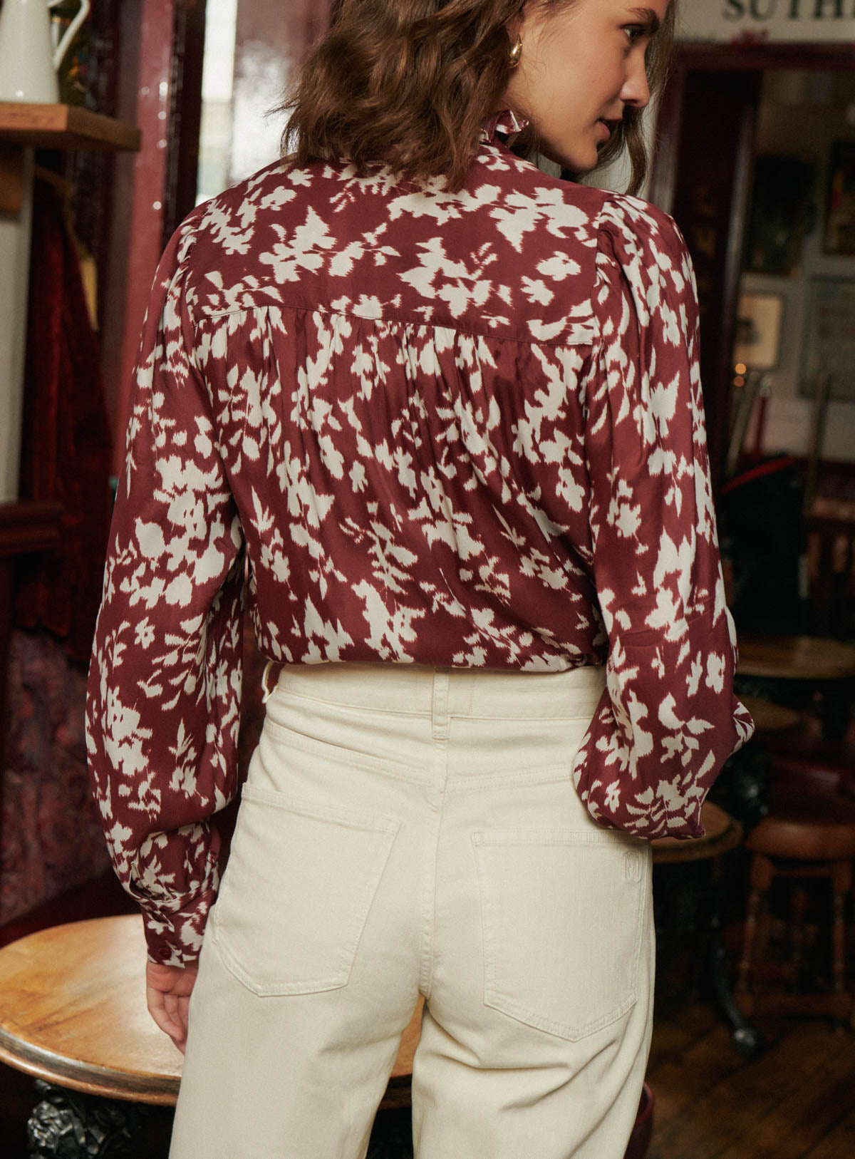 fw24 / blouse tabatha motif floral - bordeaux