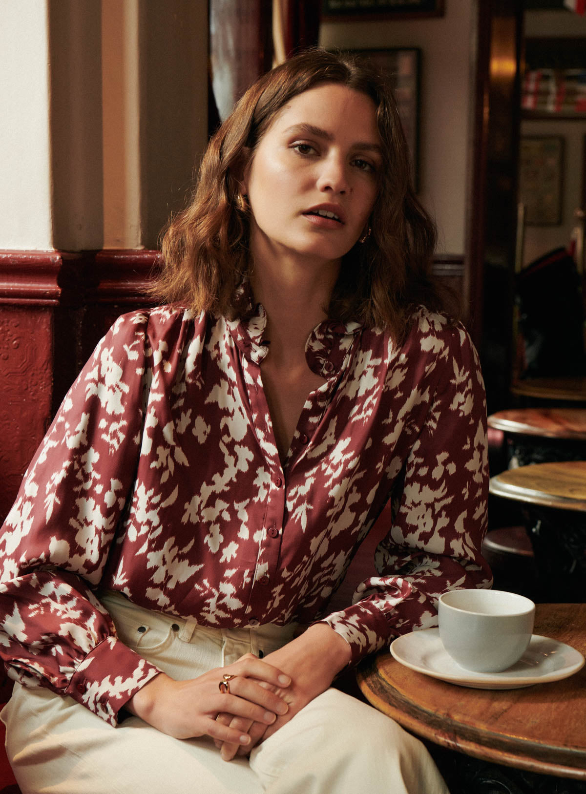 fw24 / blouse tabatha motif floral - bordeaux