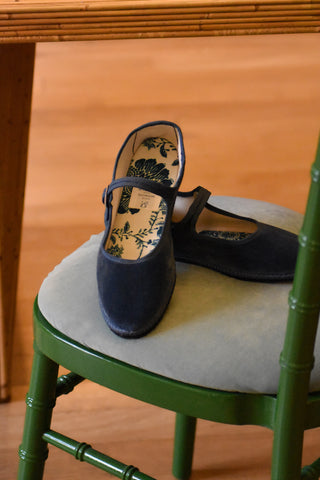 BALLERINES DAIM BLEUES CAYUMAS PETITE MENDIGOTE