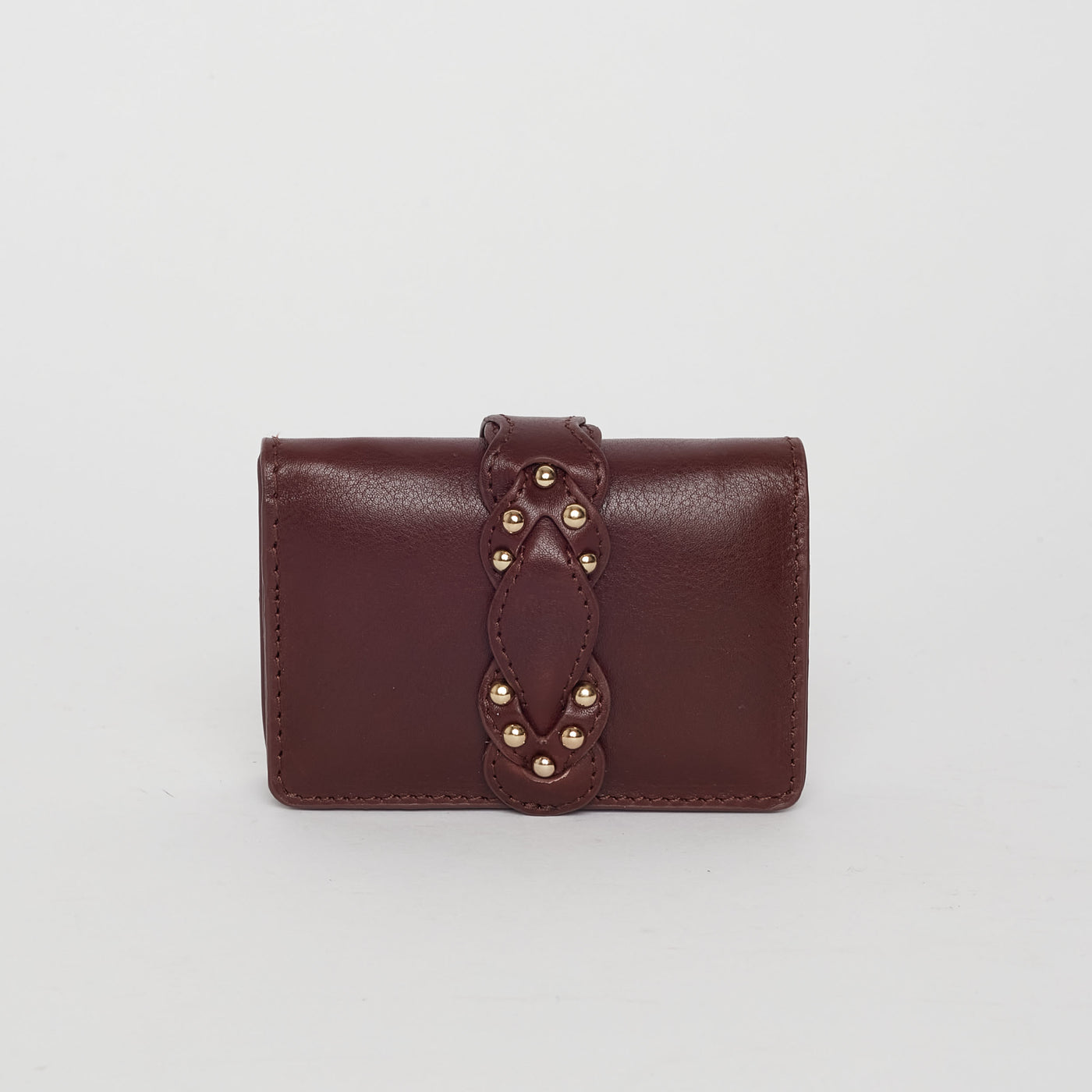 fw24 / porte carte edme cuir - bordeaux