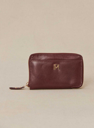 fw24 / porte carte edouard cuir - bordeaux