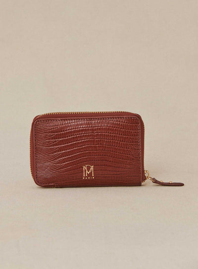 fw24 / porte carte edouard serpent - cognac