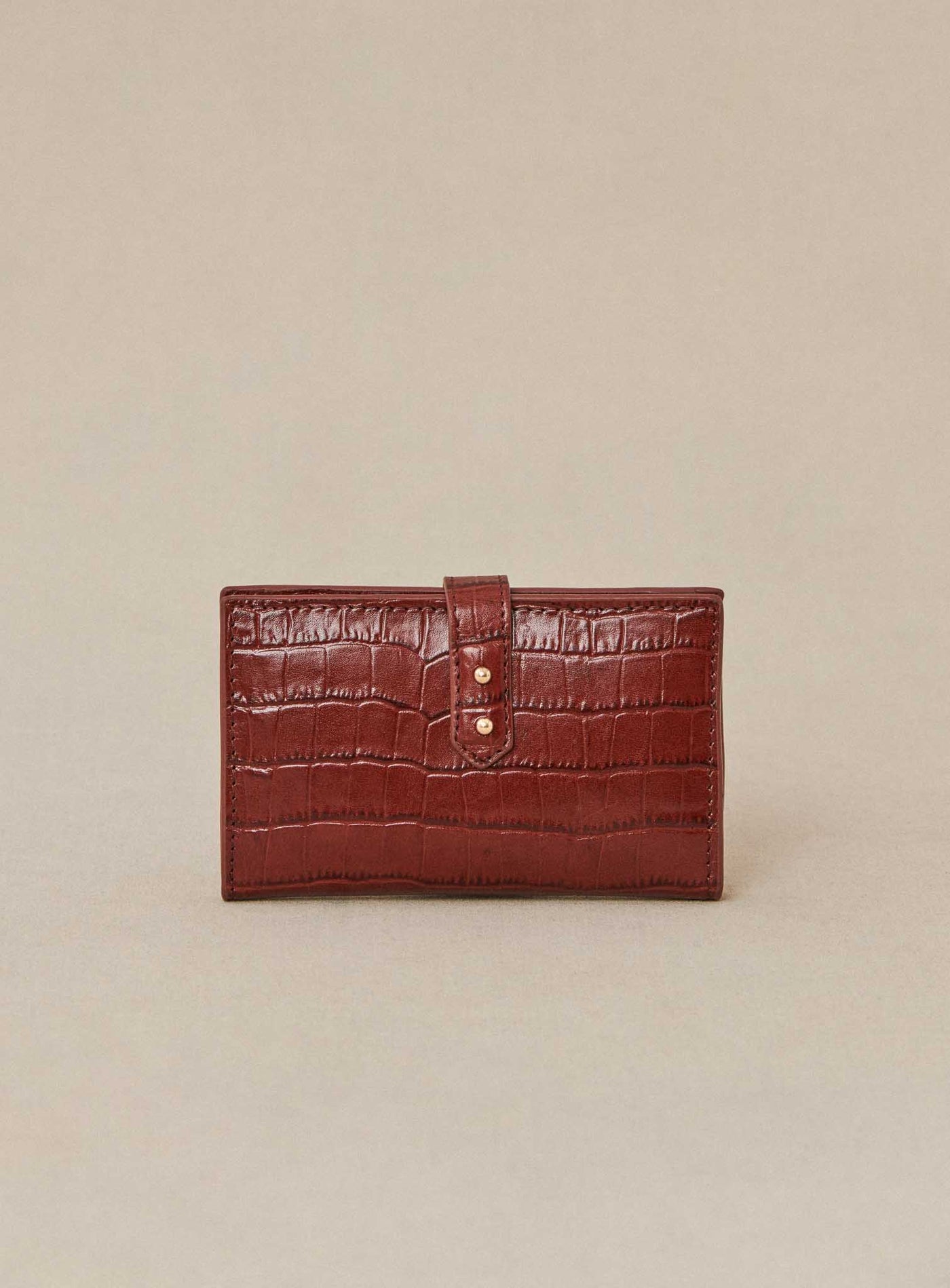 fw24 / porte carte emina croco - cognac