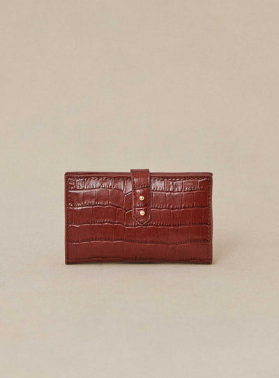 fw24 / porte carte emina croco - cognac