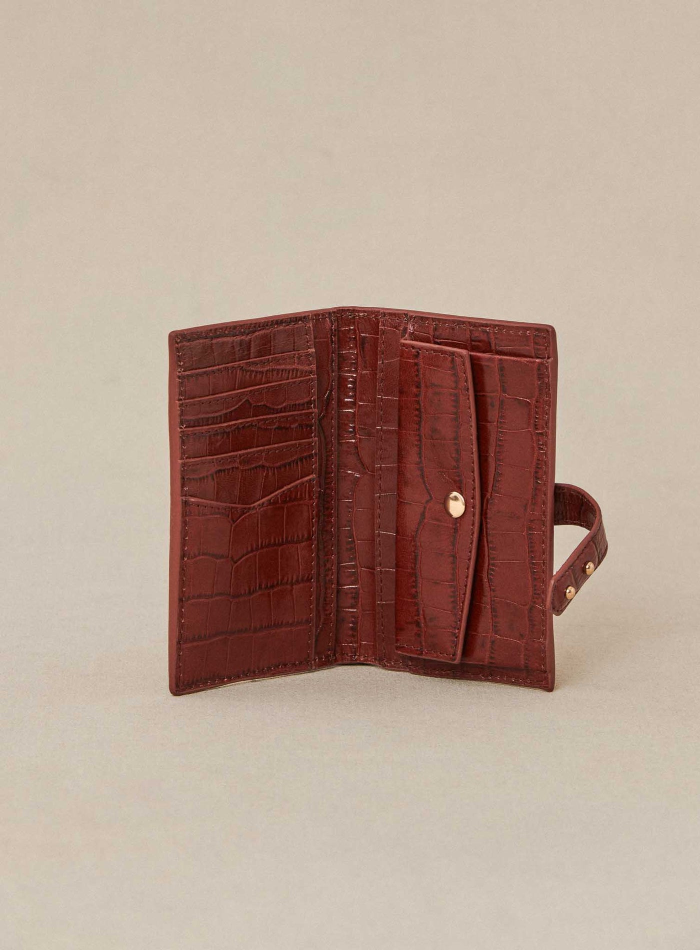 fw24 / porte carte emina croco - cognac