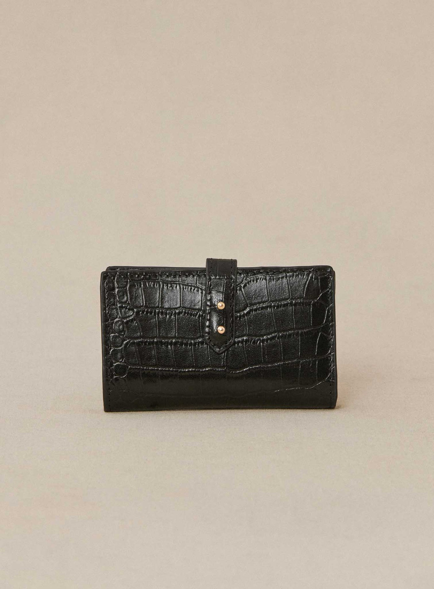 fw24 / porte carte emina croco - noir