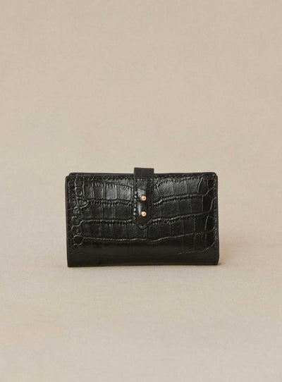 fw24 / porte carte emina croco - noir