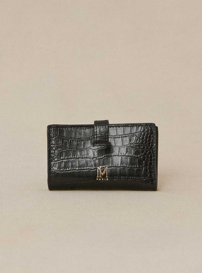 fw24 / porte carte emina croco - noir