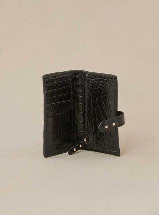fw24 / porte carte emina croco - noir