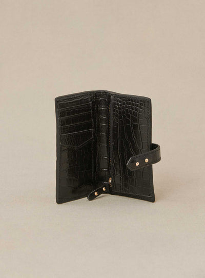 fw24 / porte carte emina croco - noir