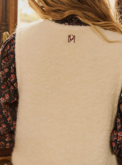 fw24 / gilet sans manches mouty - ecru