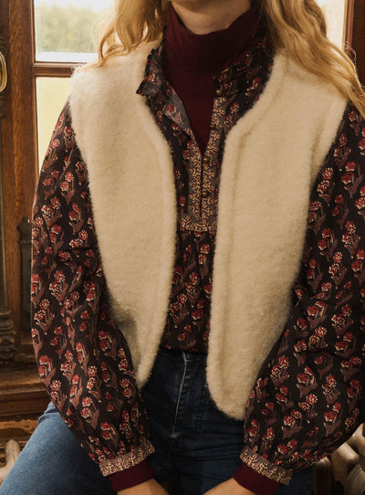 fw24 / gilet sans manches mouty - ecru