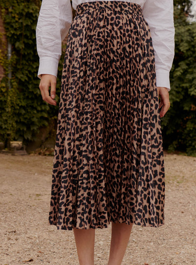 fw24 / jupe junon leopard midi - beige