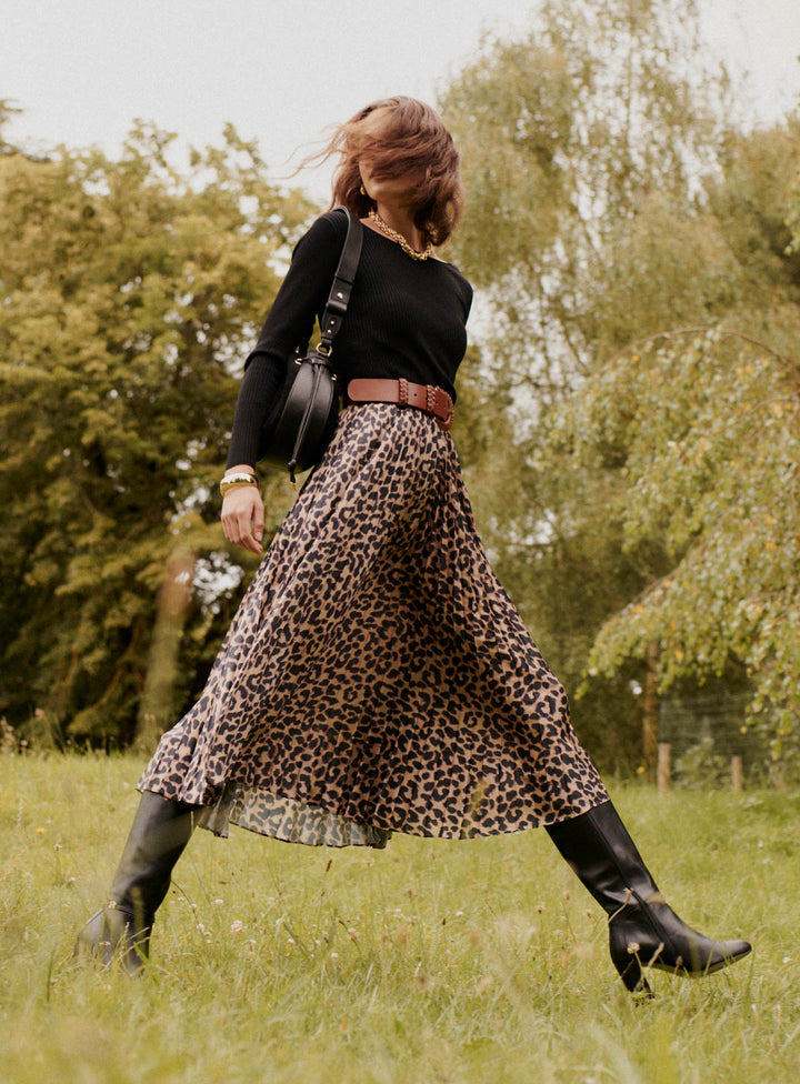 Leopard midi skirt petite best sale