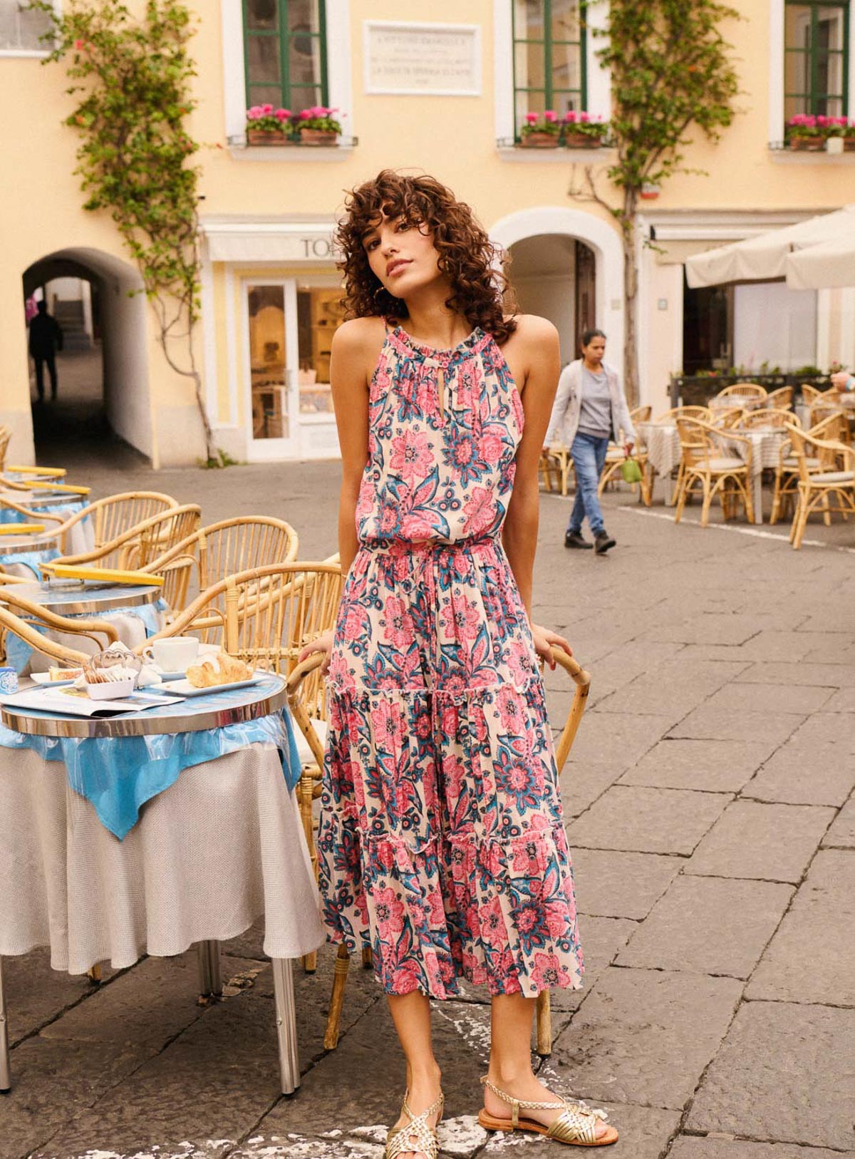 ss25 / ritu kolkata pattern dress - sea
