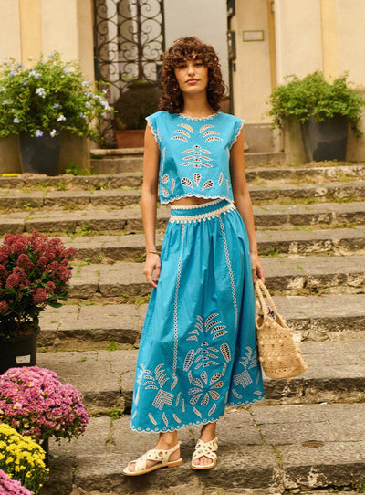 ss25 / josé midi skirt - sea