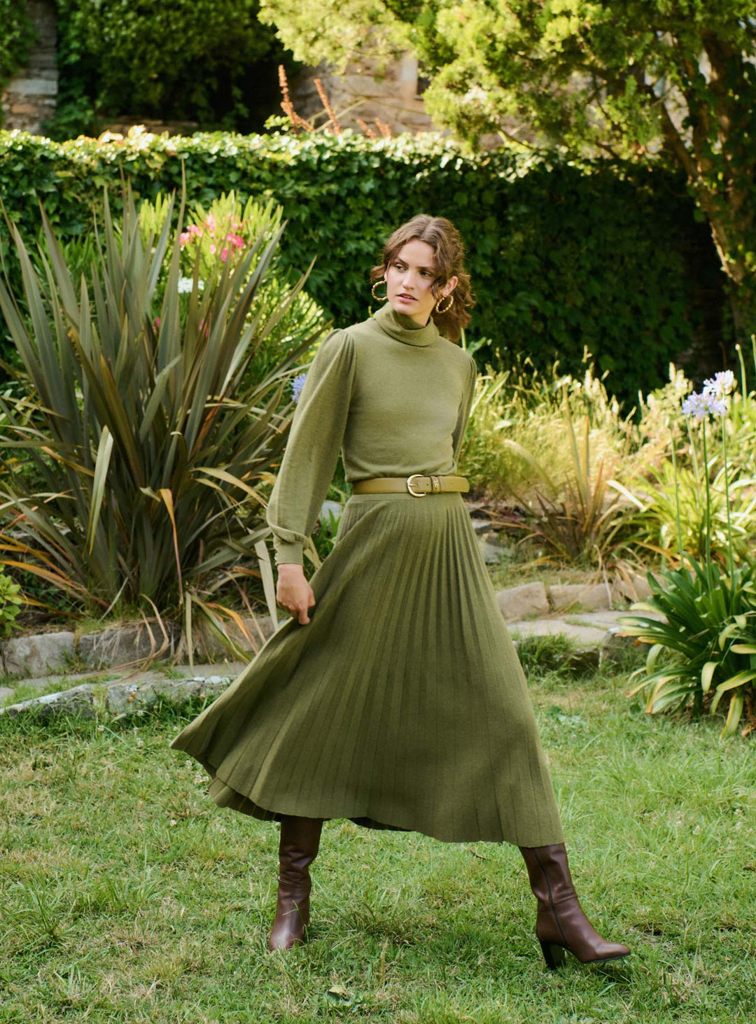 Jupe Midi River Island Vert Citron Taille 8 - En Viscose, Coupe Droite, Occasion Très Bon état