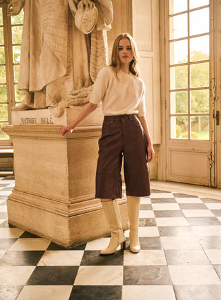 Jupe-culotte en cuir Peter