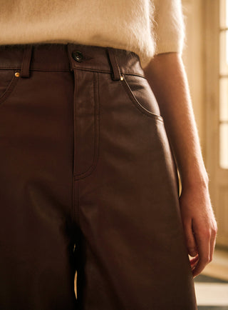 Jupe-culotte en cuir Peter